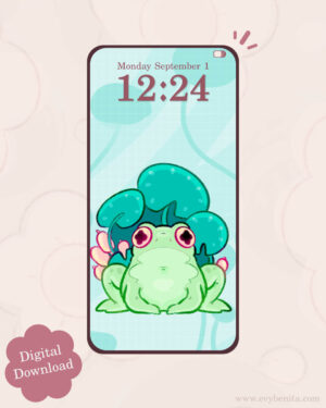 Green Frog Digital Wallpaper