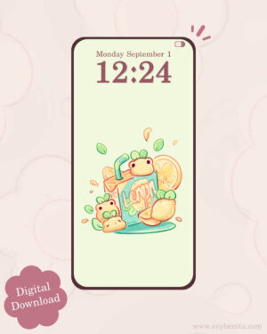 Froot Frog Lemon Juice Box Digital Wallpaper