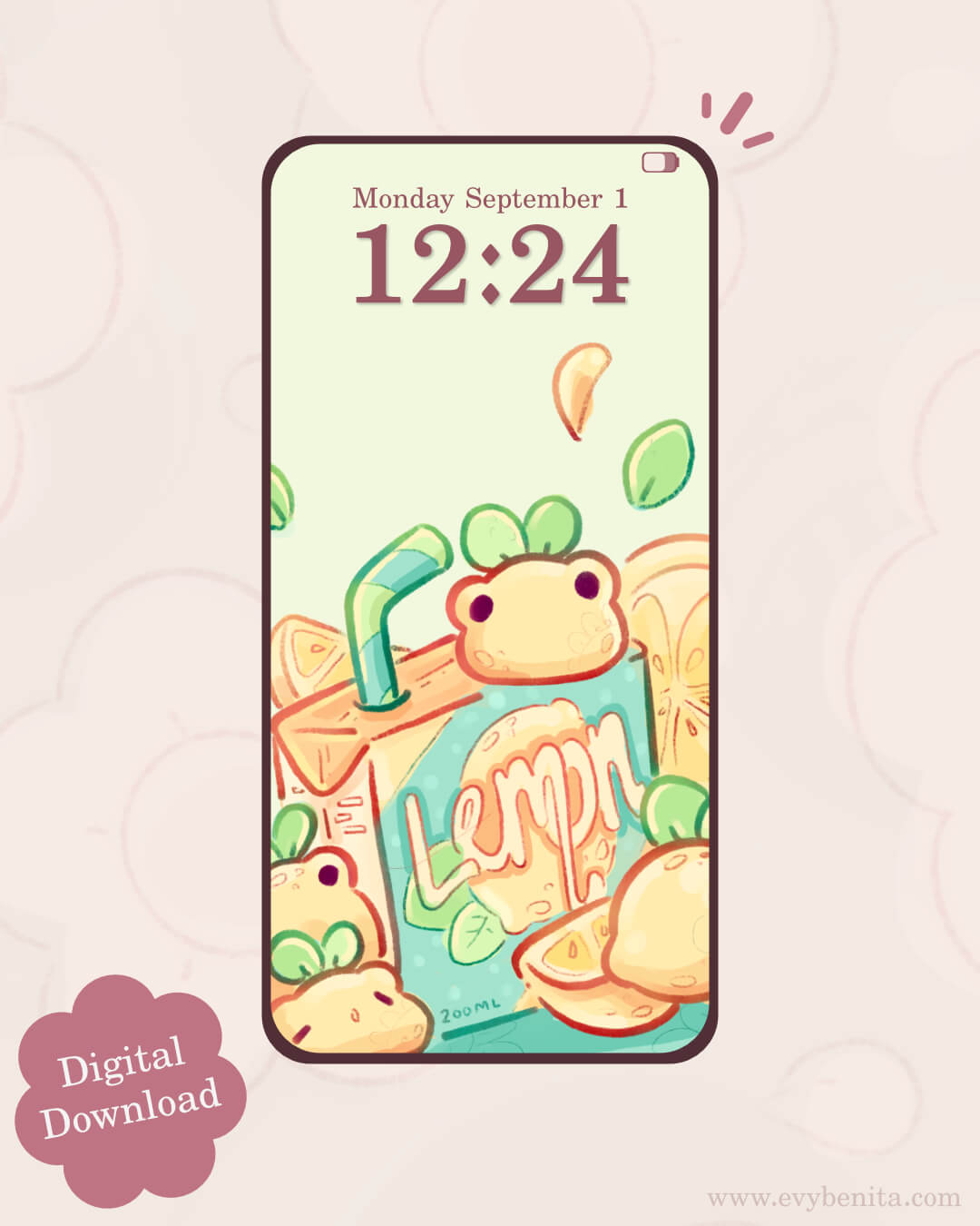 Wallpaper Pack Lemon Fruit Juice Froot Frog - Evy Benita