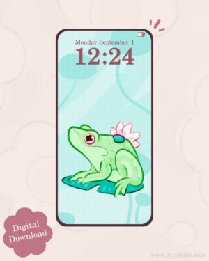 Green Frog Digital Wallpaper