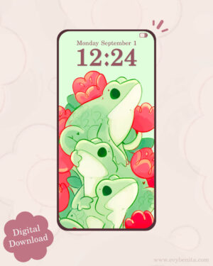 Tulip Frog Stack Digital Wallpaper