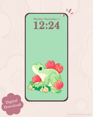 Tulip Frog Digital Wallpaper