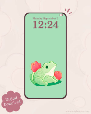 Tulip Frog Digital Wallpaper