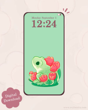 Tulip Frog Digital Wallpaper