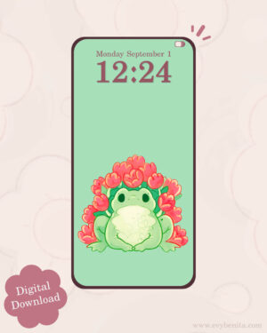 Tulip Frog Digital Wallpaper