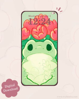 Tulip Frog Digital Wallpaper