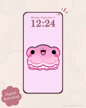 Rosy Blusher Mushroom Frog Digital Wallpaper