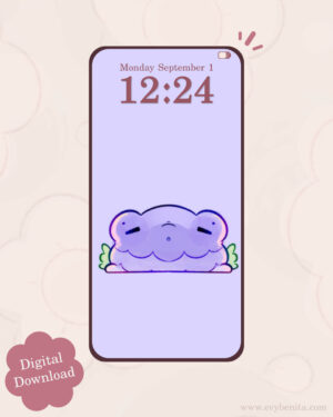 Lilac Fibre Cap Mushroom Frog Digital Wallpaper