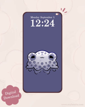 Shaggy Ink Cap Mushroom Frog Digital Wallpaper