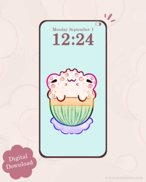 Rainbow False Deathcap Mushroom Frog Digital Wallpaper