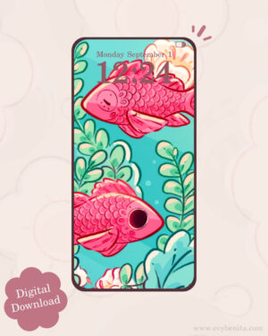 Red Fish Digital Wallpaper