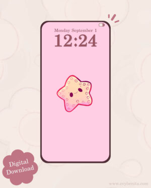 Cute Sea Star Digital Wallpaper