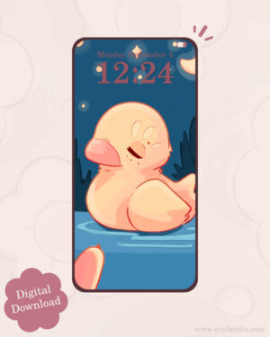 Duckling Lullaby Digital Wallpaper
