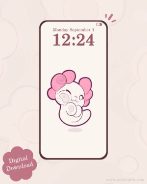 Squishy Lottie the Lotl Digital Wallpaper