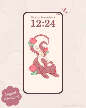 Tulip Skunk Digital Wallpaper