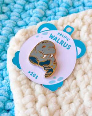 Mist Walrus Enamel Pin Badge