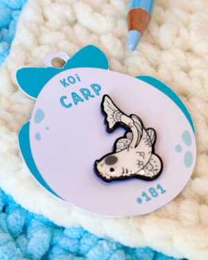 Tancho Koi Carp Enamel Pin Badge