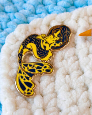 Yellow Banded Sea Krait Mermaid Enamel Pin Badge
