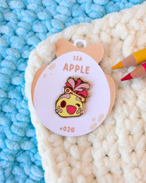 Sunny Sea Apple Enamel Pin Badge