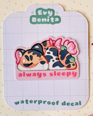 Always Sleepy Tiger Sticker