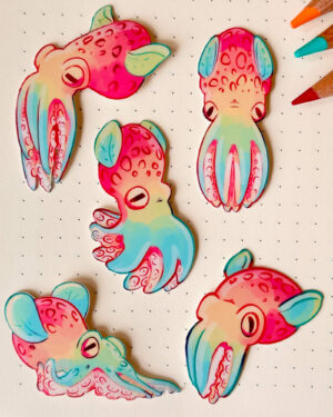 Hawaiian Bobtail Squid Sticker Pack