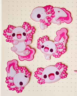 Leucistic Axolotl Sticker Pack