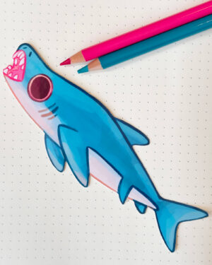 Megalodon Shark Long Sticker