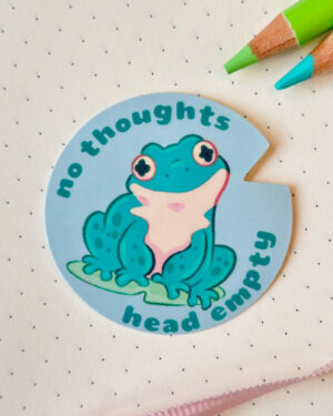 No Thoughts Head Empty Toad Sticker